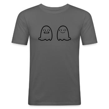 Fantômes - T-shirt près du corps Homme - gris graphite - Devant - Nik (191cm)