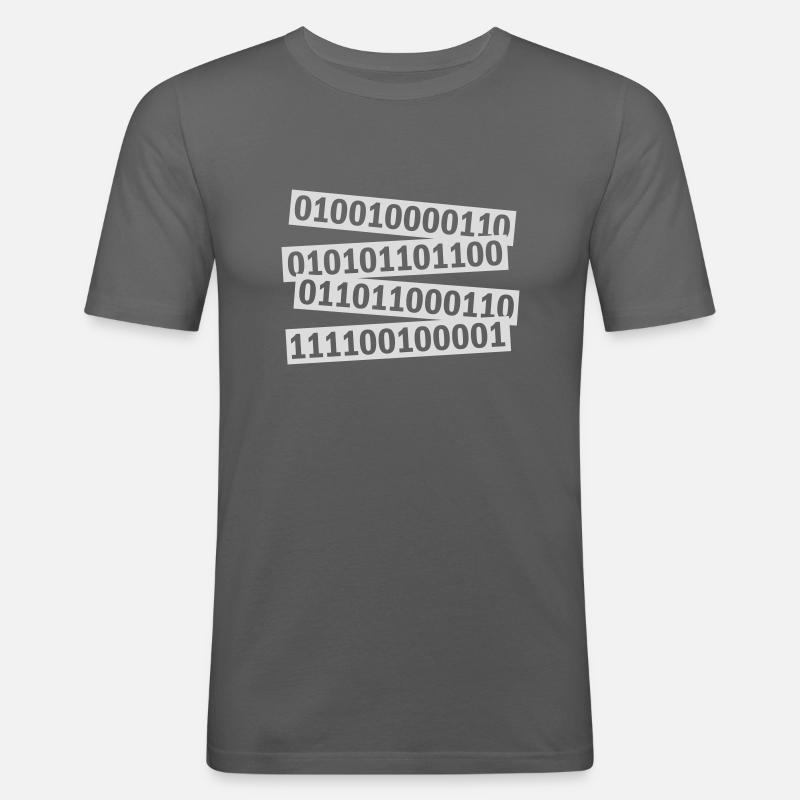 Binär Code Programm Sprache - Männer Slim Fit T-Shirt - Graphite
