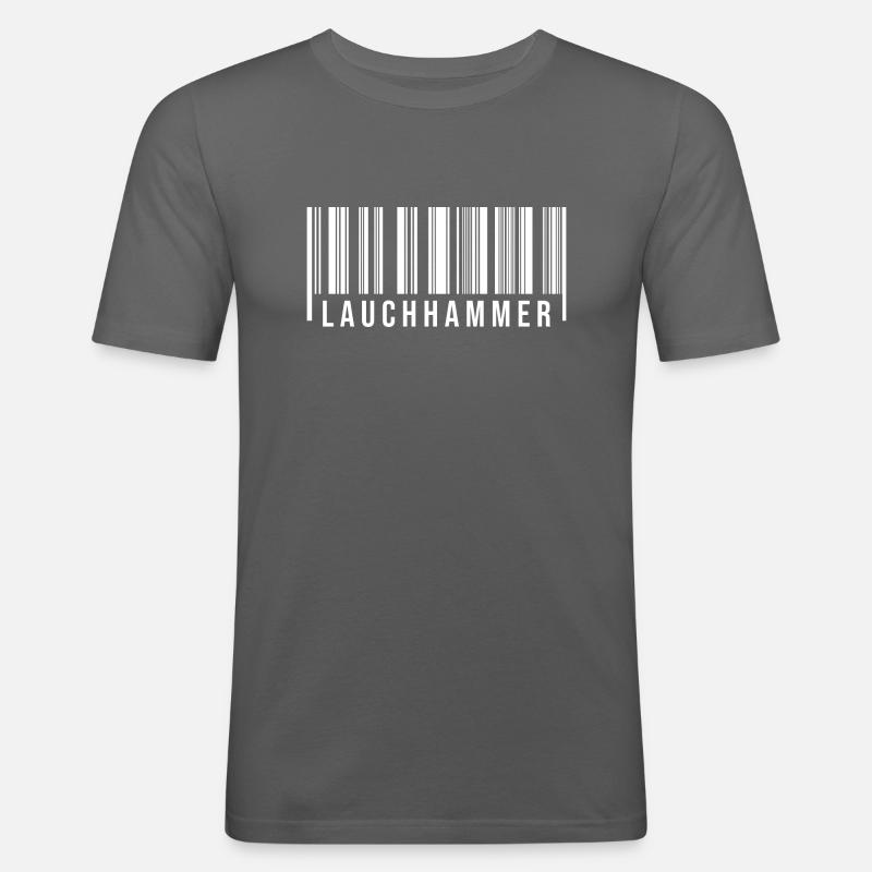 Lauchhammer Strichcode - Männer Slim Fit T-Shirt - Graphite