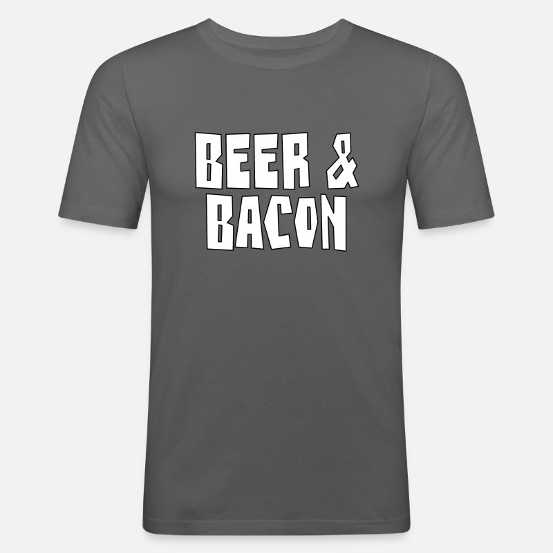 Beer & Bacon - Men's Slim Fit T-Shirt - graphite grey
