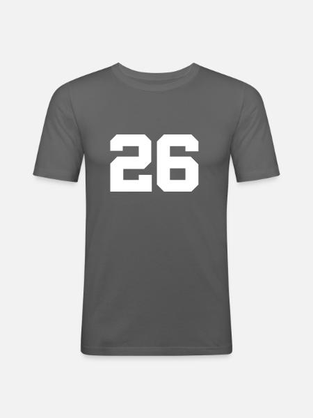 Number 26 - Men's Slim Fit T-Shirt - graphite grey
