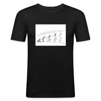 der wars - Männer Slim Fit T-Shirt - Schwarz - Vorne - Nik (191cm)