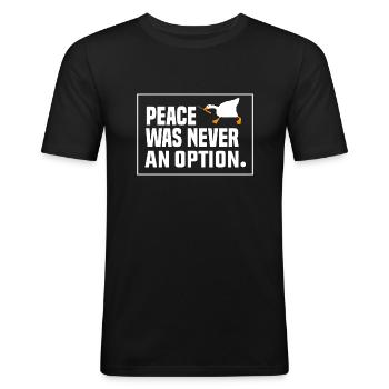 Frieden war nie eine Option Messer Gans - Männer Slim Fit T-Shirt - Schwarz - Vorne - Nik (191cm)