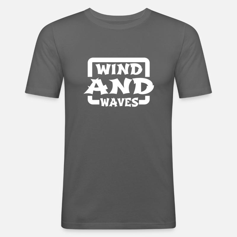 windsurfing present windsurfing tricks - Männer Slim Fit T-Shirt - Graphite
