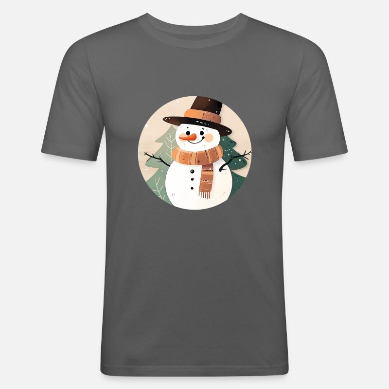 Schneemann - Männer Slim Fit T-Shirt - Graphite