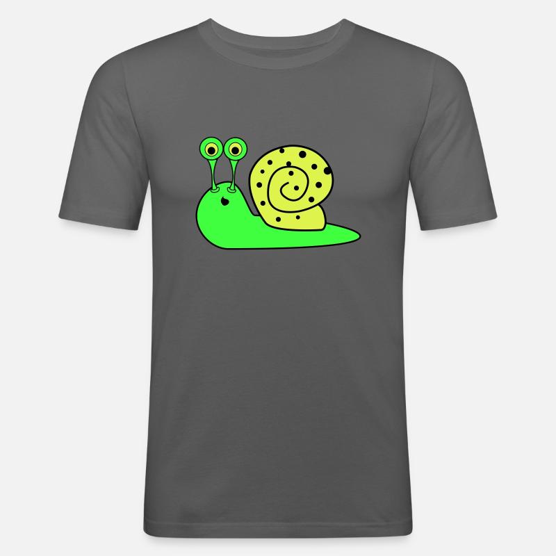 schnecke funny - Männer Slim Fit T-Shirt - Graphite