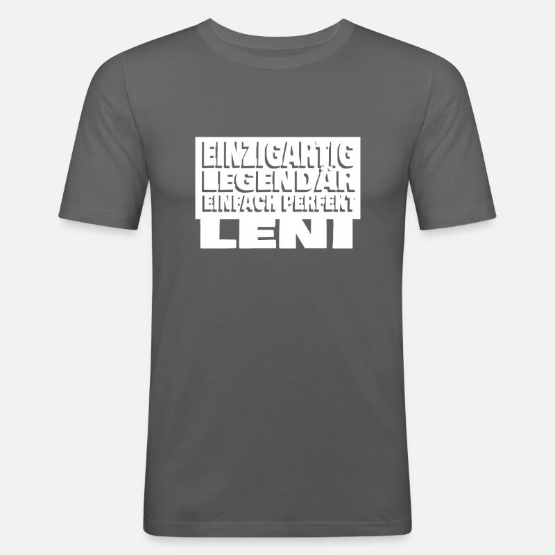 Leni - Männer Slim Fit T-Shirt - Graphite