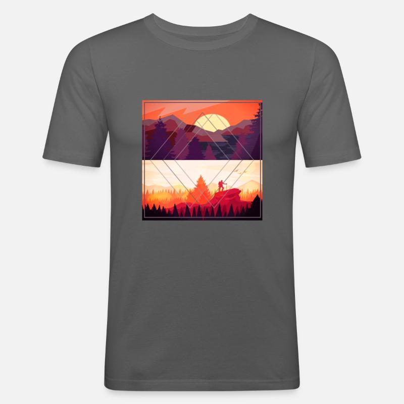Modern Nature - Männer Slim Fit T-Shirt - Graphite