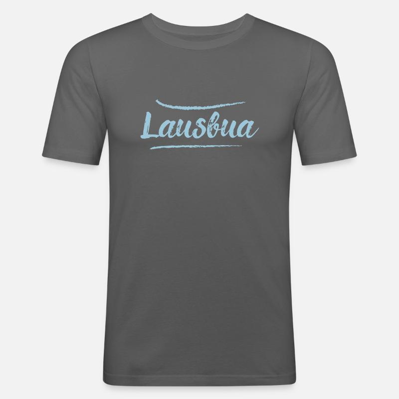 Lausbua - Männer Slim Fit T-Shirt - Graphite