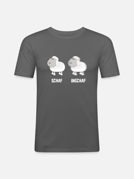 Schaf Unschaf Fotografie Kamera Fotograf - Männer Slim Fit T-Shirt - Graphite