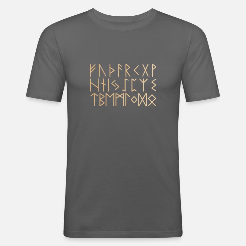 Futhark Runen - Wikinger - Männer Slim Fit T-Shirt - Graphite