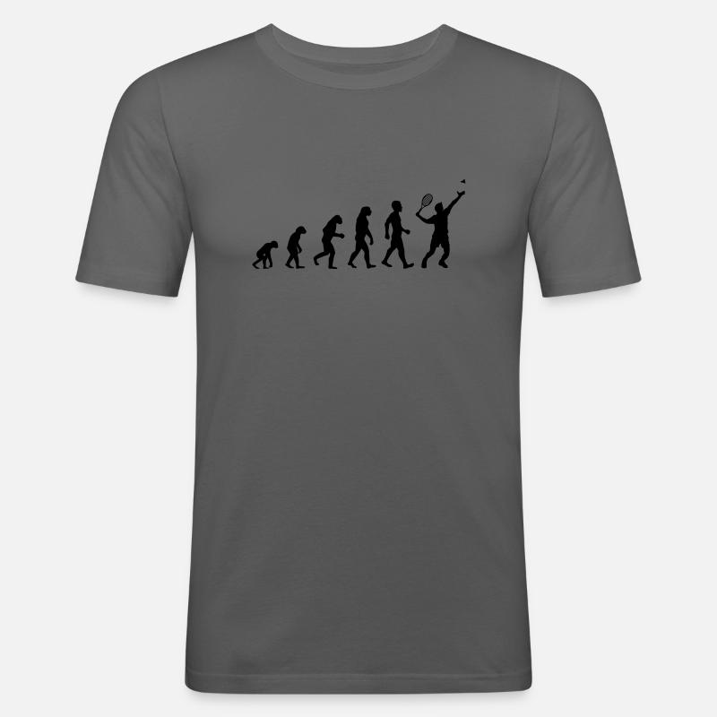 evolution badminton - Männer Slim Fit T-Shirt - Graphite