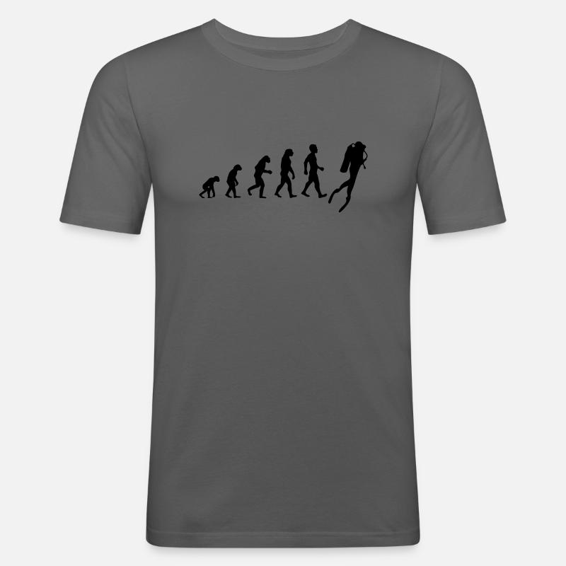 Evolution Taucher - Männer Slim Fit T-Shirt - Graphite