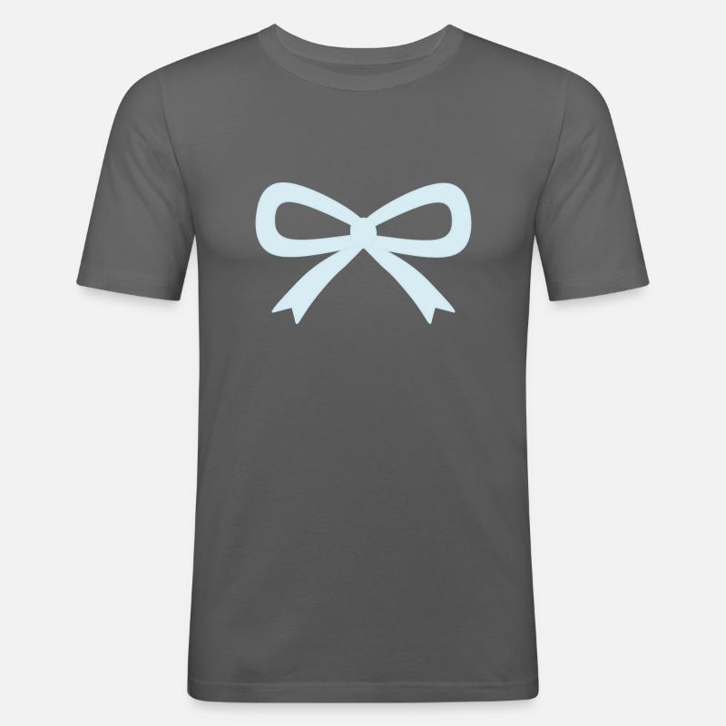 Hellblaue Schleife - Männer Slim Fit T-Shirt - Graphite