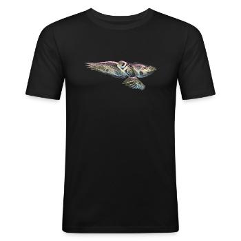 Bird - Men's Slim Fit T-Shirt - black - Front - Nik (191cm)