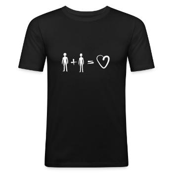 Gleichgeschlechtliche Liebe T-Shirt | Geschenk - Männer Slim Fit T-Shirt - Schwarz - Vorne - Nik (191cm)