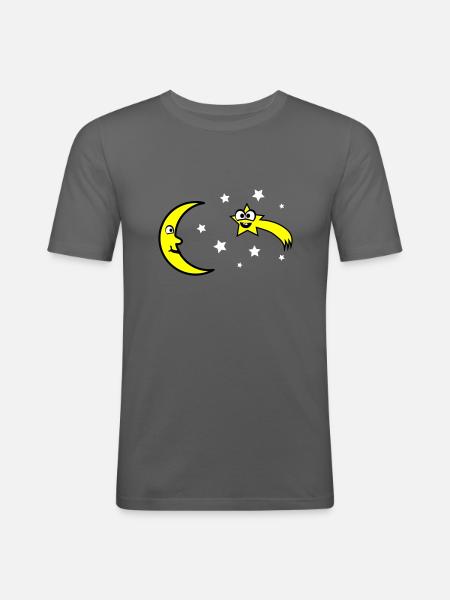 Moon and stars - Men's Slim Fit T-Shirt - graphite grey