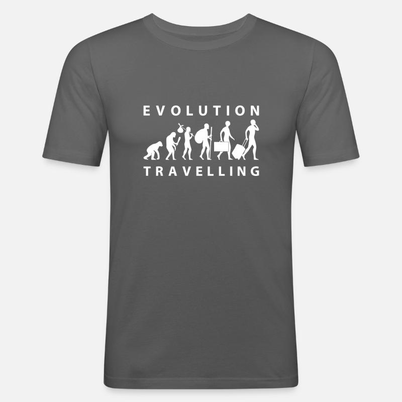 Evolution Travelling white - Männer Slim Fit T-Shirt - Graphite