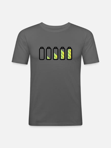 battery_loading - Men's Slim Fit T-Shirt - graphite grey