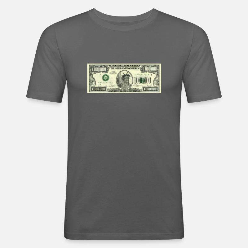 $1 millón - Camiseta ajustada hombre - gris grafito