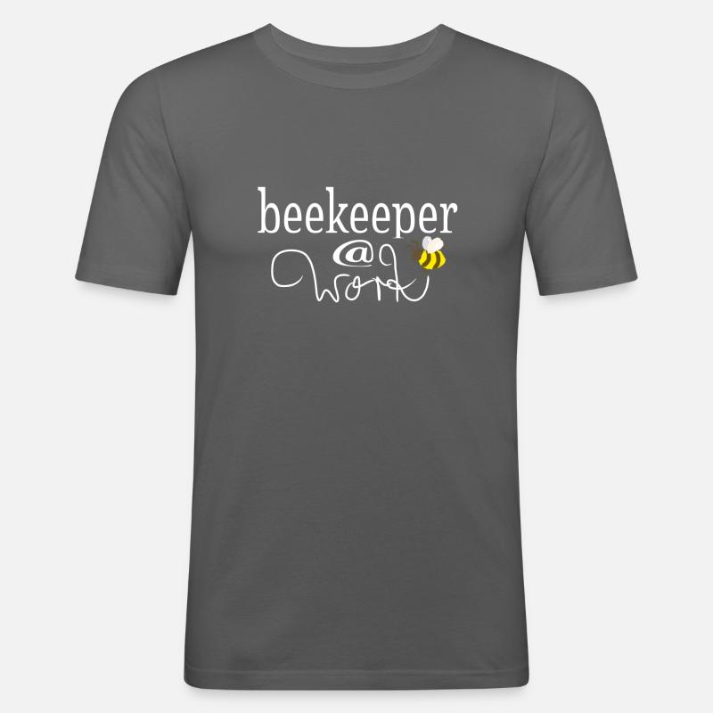 Beekeeper @ work - Männer Slim Fit T-Shirt - Graphite