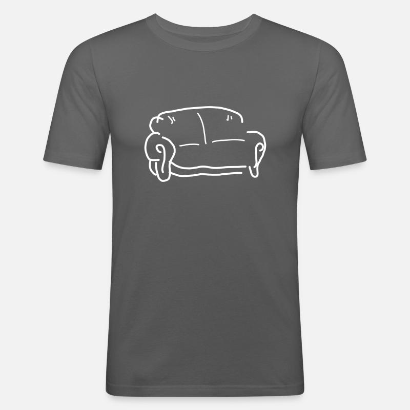 Sofa - Männer Slim Fit T-Shirt - Graphite