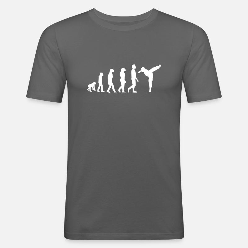 Evolution der Kampfkünste - Männer Slim Fit T-Shirt - Graphite