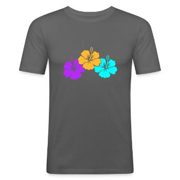 hibiscus - T-shirt près du corps Homme - gris graphite - Devant - Nik (191cm)