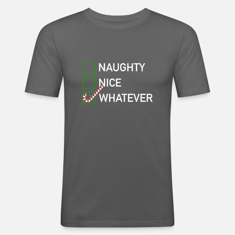 Ungezogen oder nett? - Männer Slim Fit T-Shirt - Graphite