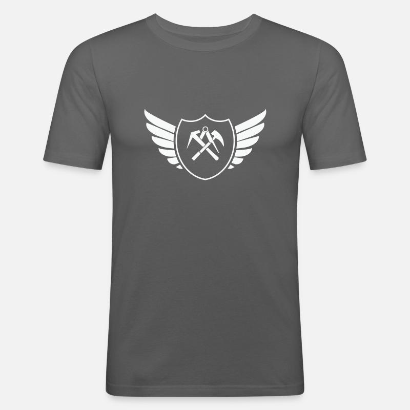 wappen shield dachdecker 1 - Männer Slim Fit T-Shirt - Graphite
