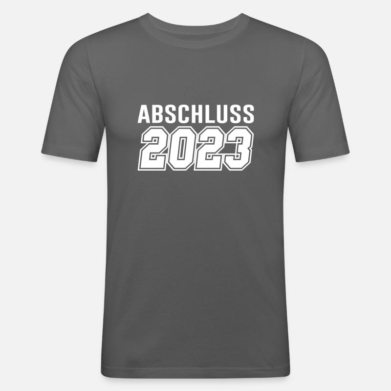 Abschluss 2023 Schule Geschenk - Männer Slim Fit T-Shirt - Graphite
