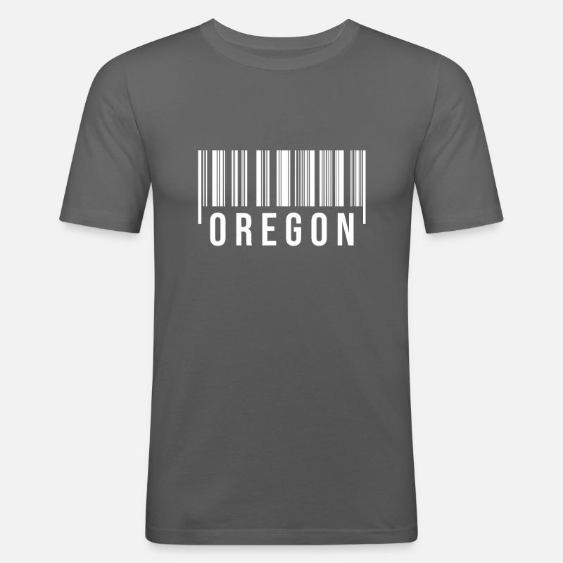 Code-barres de l’Oregon - T-shirt près du corps Homme - gris graphite