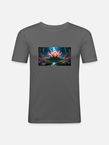 Lotus Blossom - Men's Slim Fit T-Shirt - graphite grey