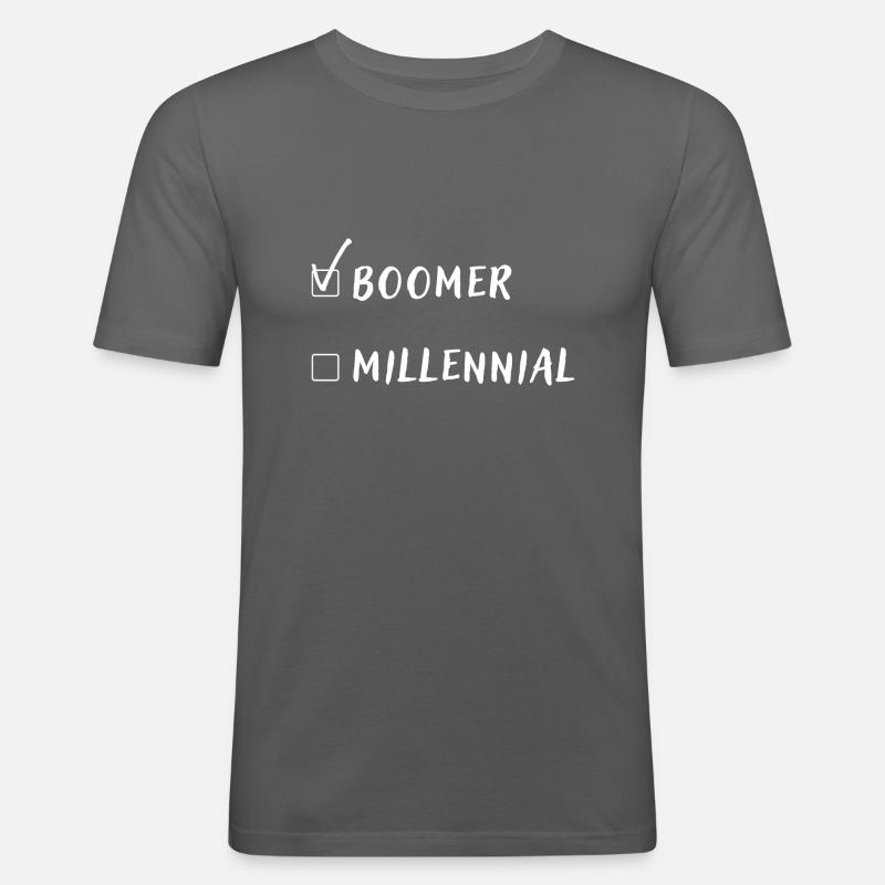 Millennial oder Boomer - Männer Slim Fit T-Shirt - Graphite