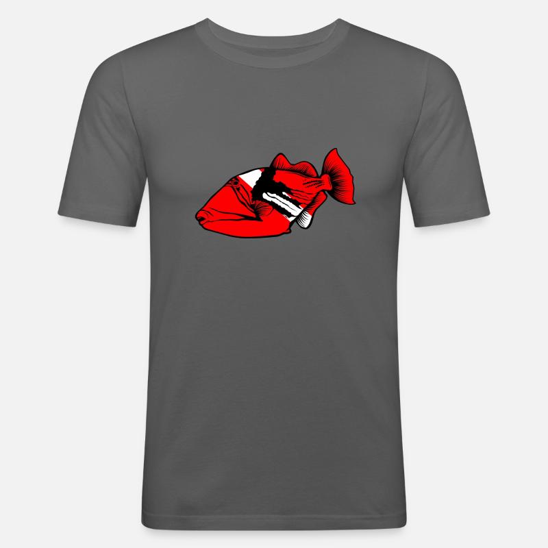 Drückerfisch von Scuba.Style - Männer Slim Fit T-Shirt - Graphite