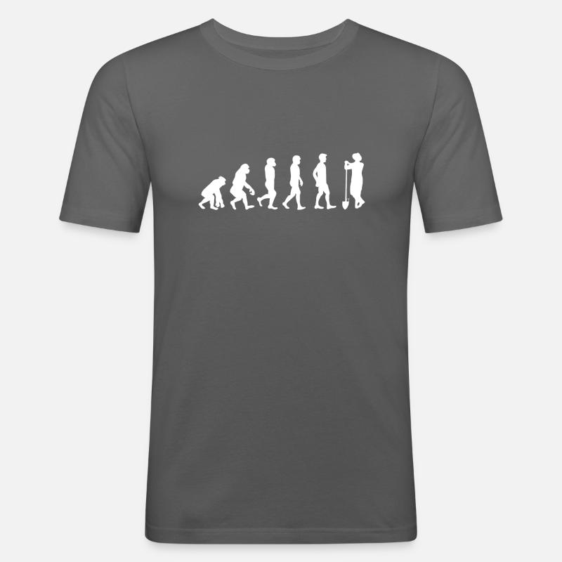 Evolution Bauer weiß - Männer Slim Fit T-Shirt - Graphite