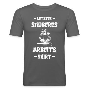 Schweißer Schweißen Beruf Schweisser - Männer Slim Fit T-Shirt - Graphite - Vorne - Nik (191cm)
