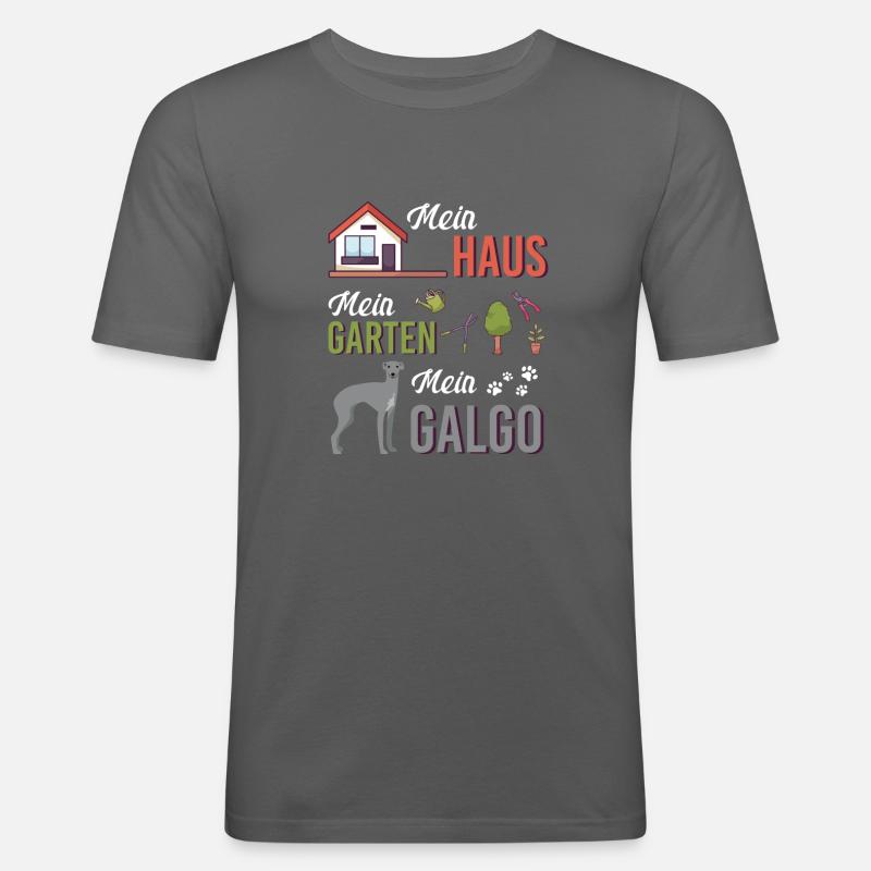 Galgo Garten Hobbygärtner Eigenheim Geschenkidee - Männer Slim Fit T-Shirt - Graphite