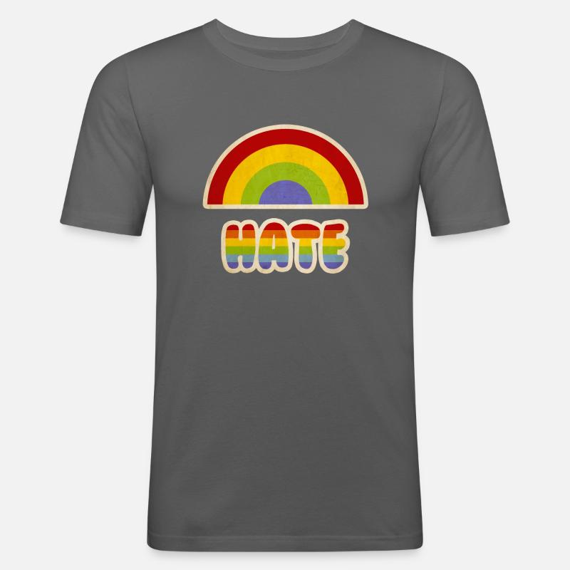 Regenbogen Hass Parodie - Männer Slim Fit T-Shirt - Graphite