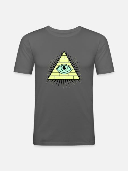 Illuminati Pyramide - Männer Slim Fit T-Shirt - Graphite