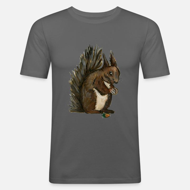 Eichhörnchen Eichhörnchen eichhörnchen esquilo Haselnuss - Männer Slim Fit T-Shirt - Graphite