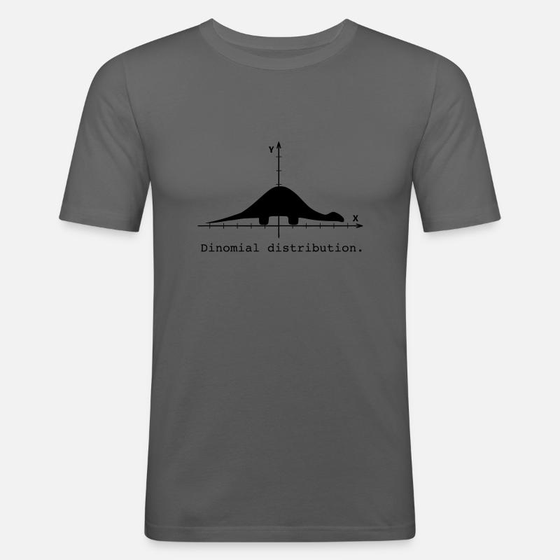 Dinomial Distribution: Dino meets Math - Männer Slim Fit T-Shirt - Graphite