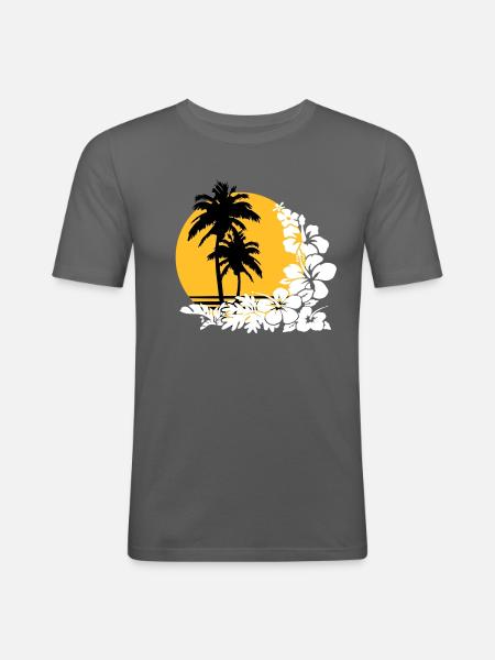 palm sunset - Men's Slim Fit T-Shirt - 