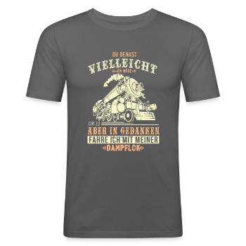 Lokführer Triebfahrzeugführer Dampflok - Männer Slim Fit T-Shirt - Graphite - Vorne - Nik (191cm)