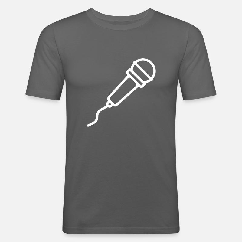 Mikrofon - Männer Slim Fit T-Shirt - Graphite