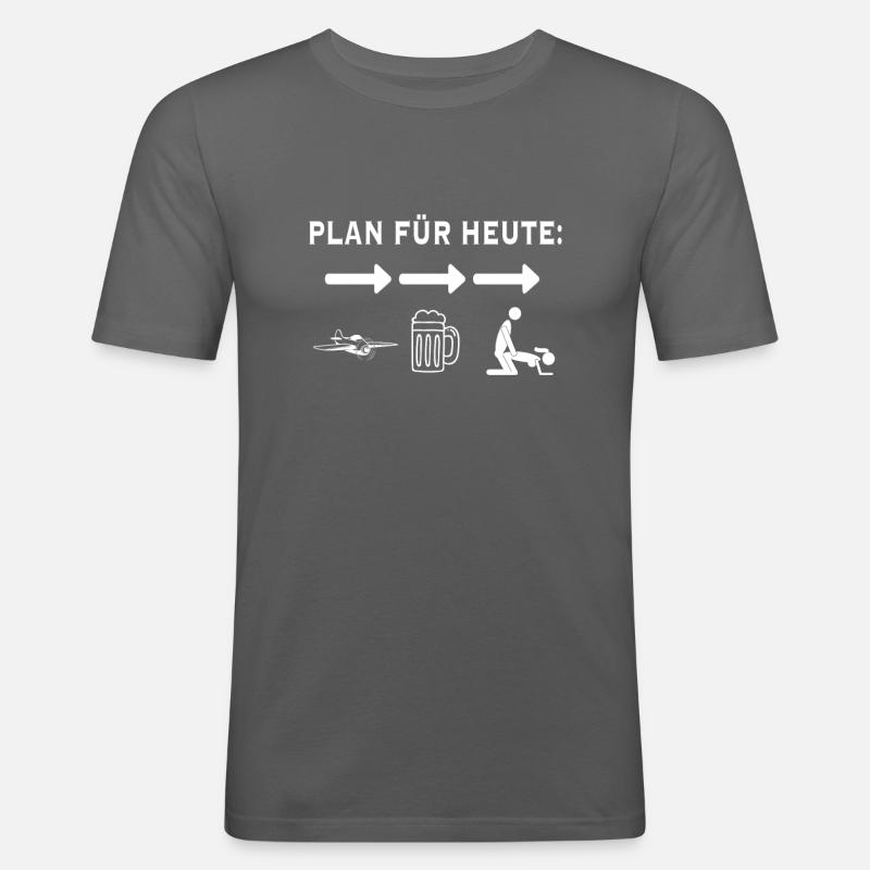 Modellflug Pilot Modellbau Flugzeug Modellbauer - Männer Slim Fit T-Shirt - Graphite