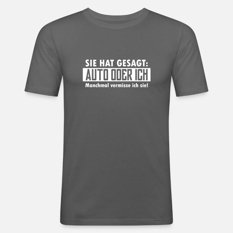 auto oder ich - Männer Slim Fit T-Shirt - Graphite