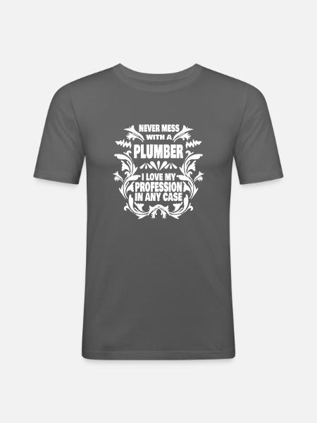 Klempner - Männer Slim Fit T-Shirt - Graphite