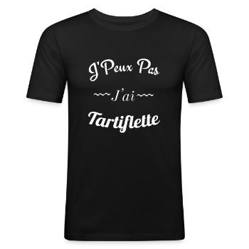 J Peux Pas - T-shirt près du corps Homme - noir - Devant - Nik (191cm)