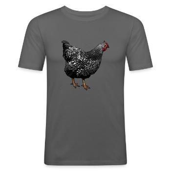 Wyandotte Huhn (Illustration) - Männer Slim Fit T-Shirt - Graphite - Vorne - Nik (191cm)
